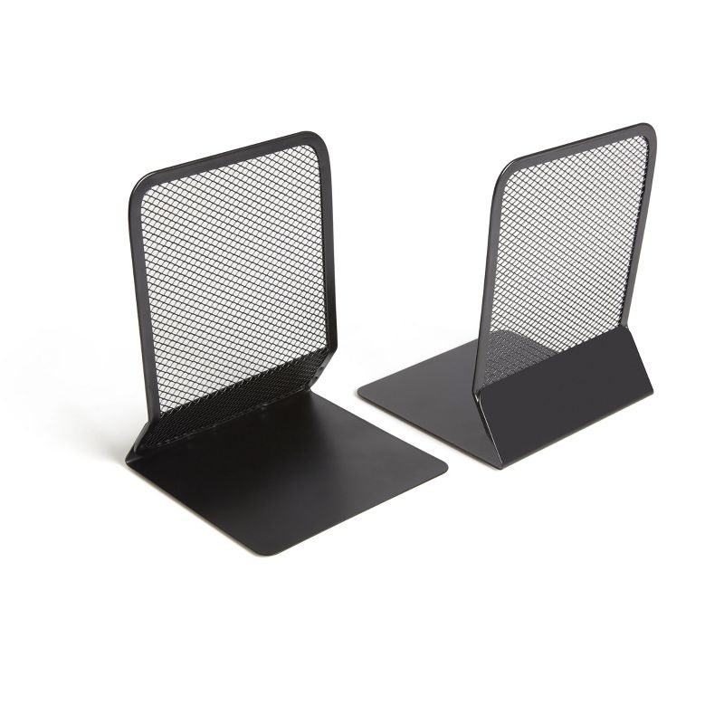 TRU RED 5.71 Wire Mesh Book End, Matte Black TR57525-CC