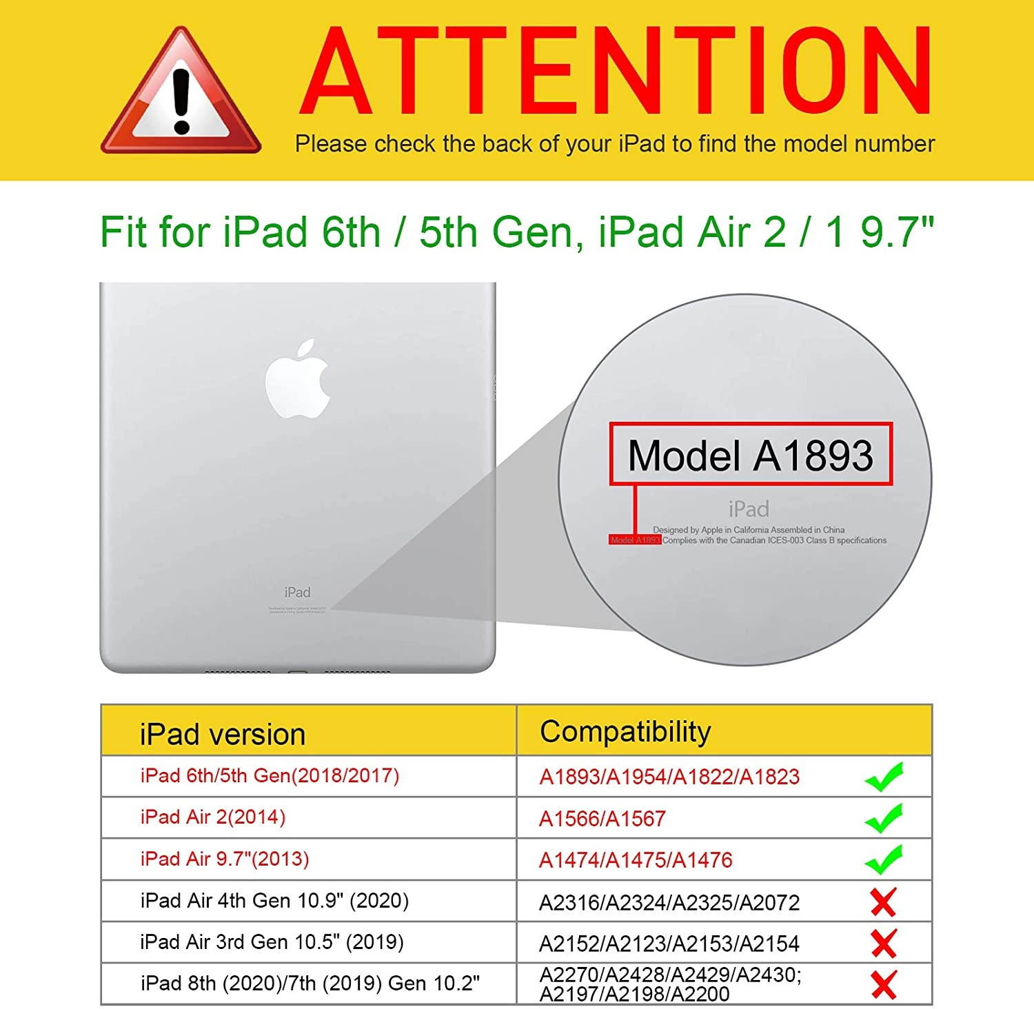 Fintie Keyboard Case for iPad 9.7 2018/2017 / iPad Air 2 / iPad Air - Slim Shell Stand Cover w/Magnetically Detachable Wireless Bluetooth Keyboard for iPad 6th / 5th Gen, Black