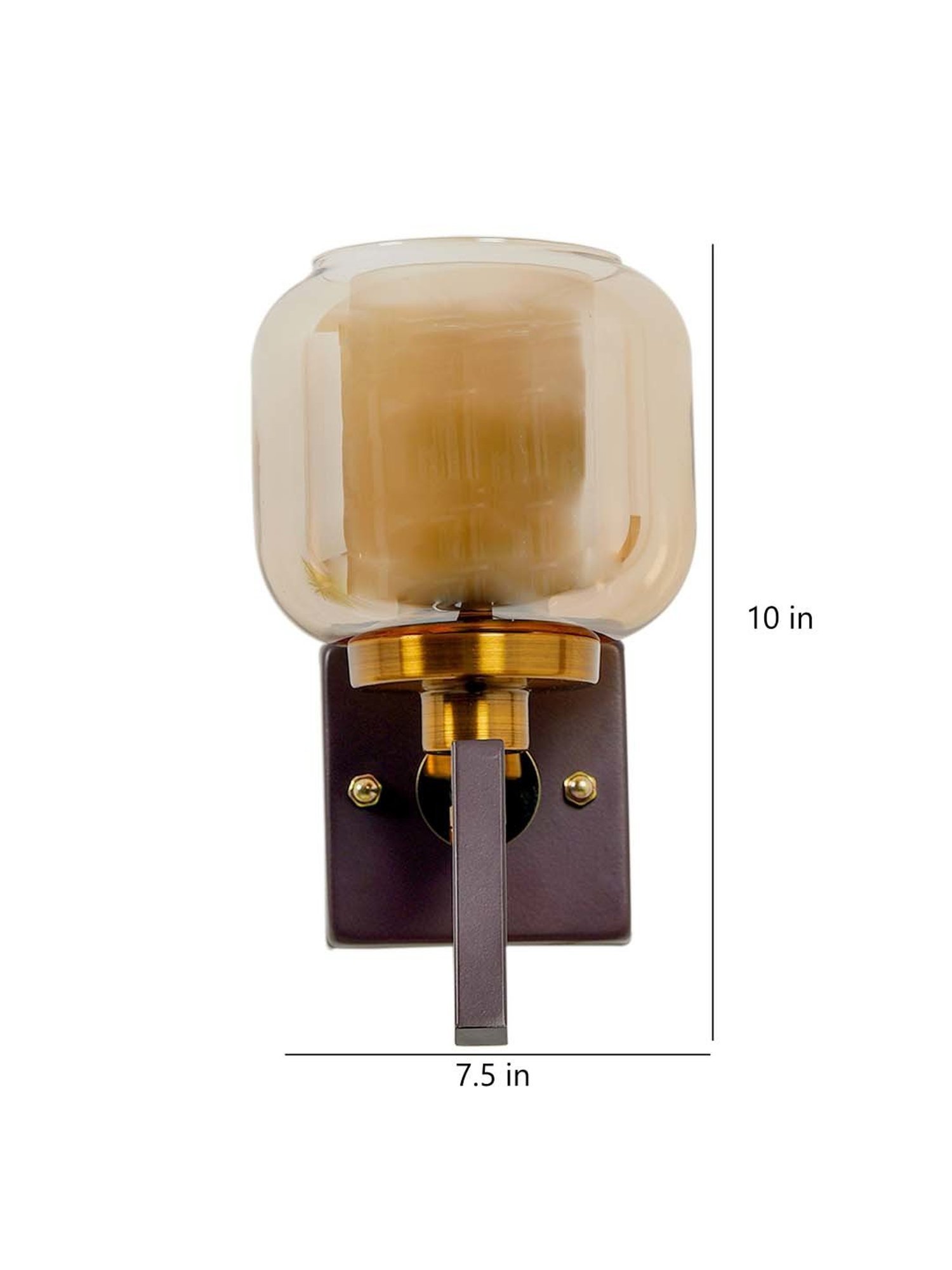 Kapoor E Illuminations Bradwell Antique Gold & Brown Metal Modern Wall Light - Set of 1