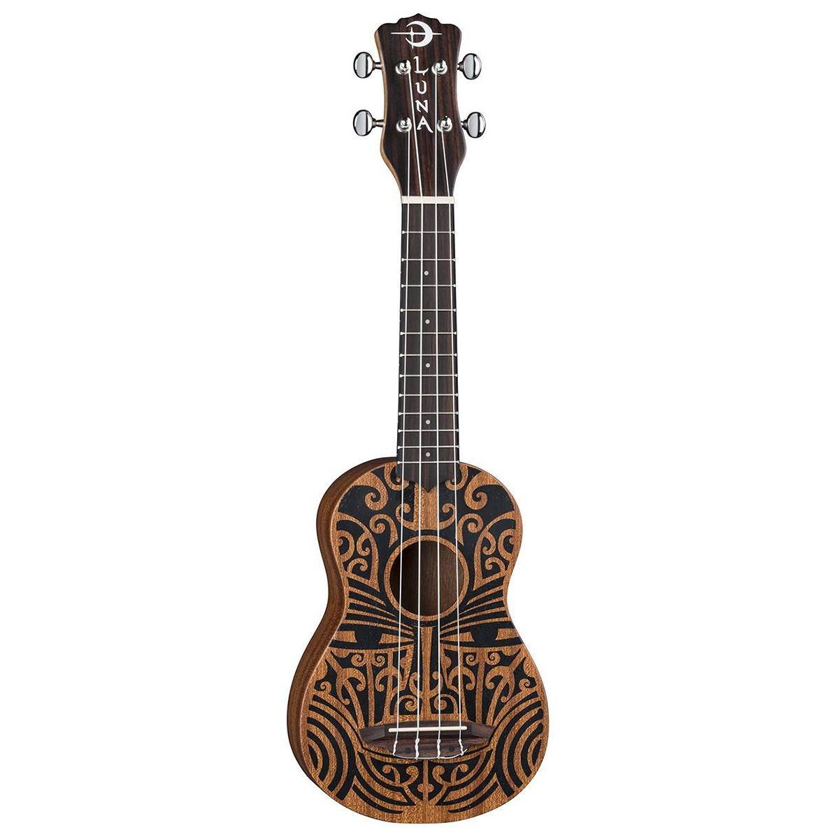 Luna Guitars Uke Tribal Mahogany Soprano Ukulele
