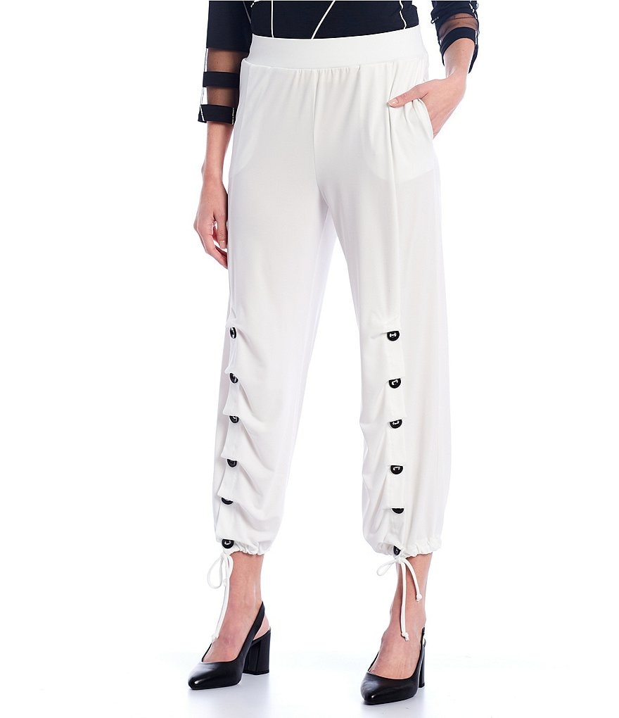 IC Collection Button Accent Hem Pull-On Pants
