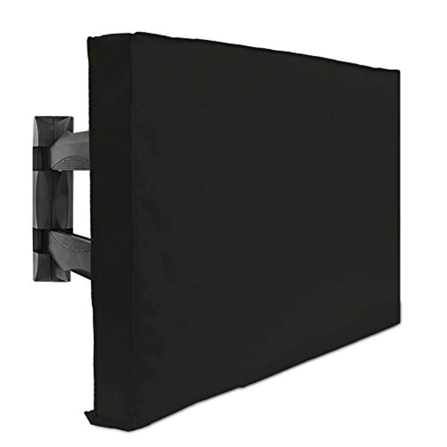 Outdoor TV Cover - 55" Model for 53" - 57" Flat Screens - Slim Fit - Weatherproof Weather Dust Resistant Television Protector - Black 53" - 57"