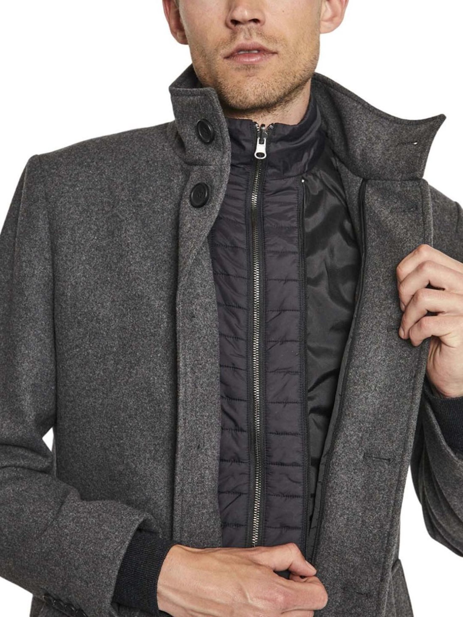 Bruun & Stengade Grey Slim Fit Coats