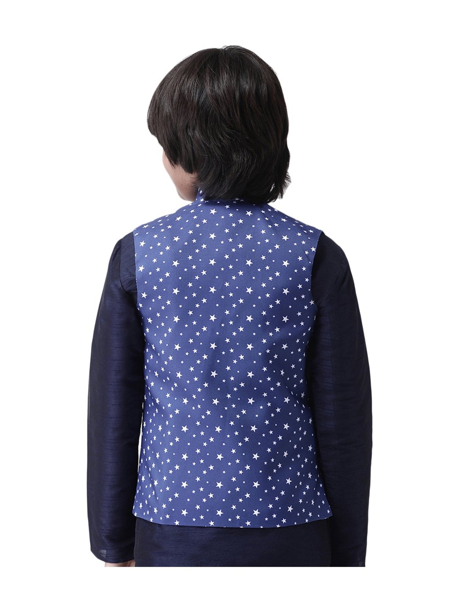 Hangup Kids Navy Printed Waistcoat