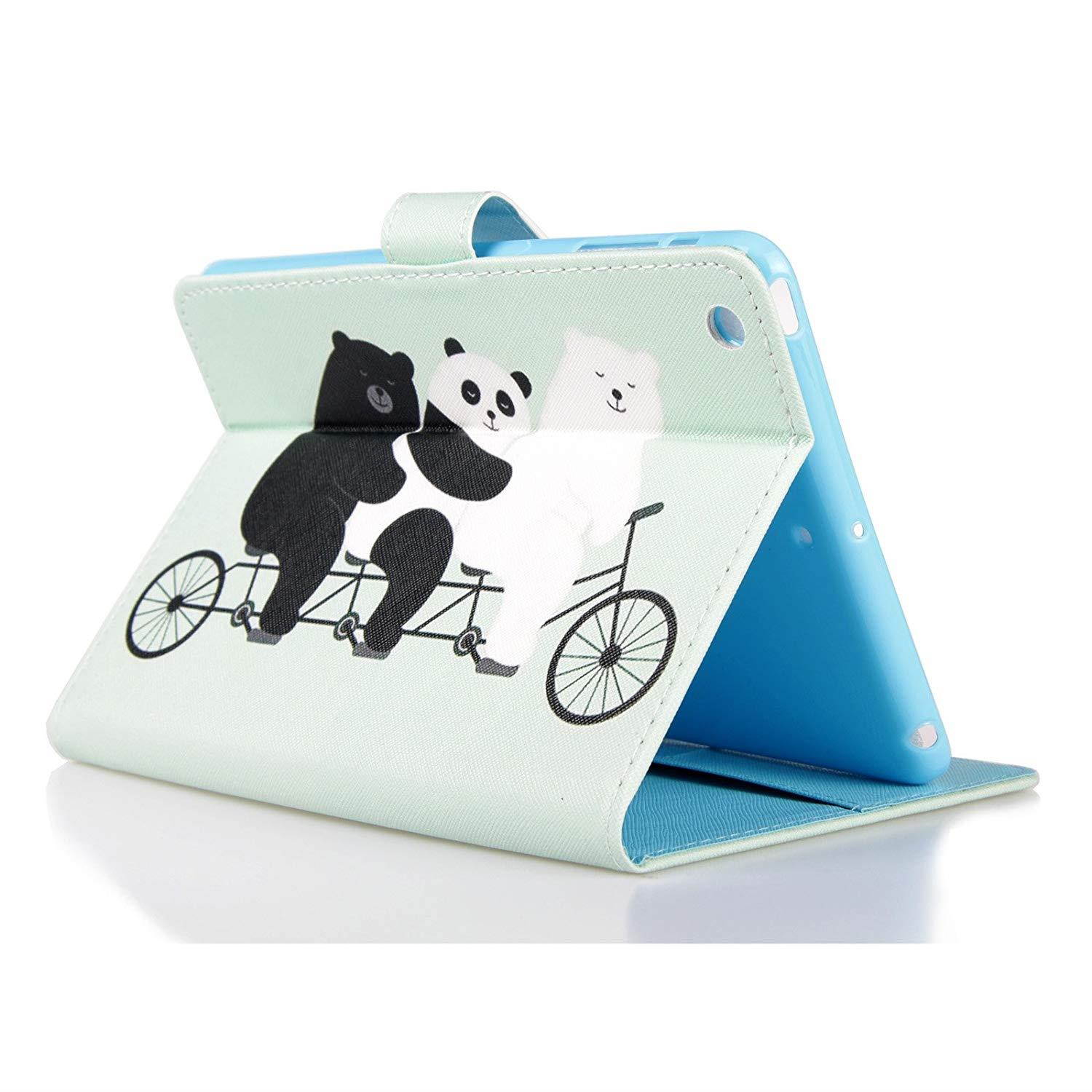 iPad Mini Case REASUN Cover Perfect Smart Auto Wake/Sleep Stand Case [Magnet Closure] Flip Folio Cards Slots Wallet Case For iPad Mini 1/2/3 (Bear)