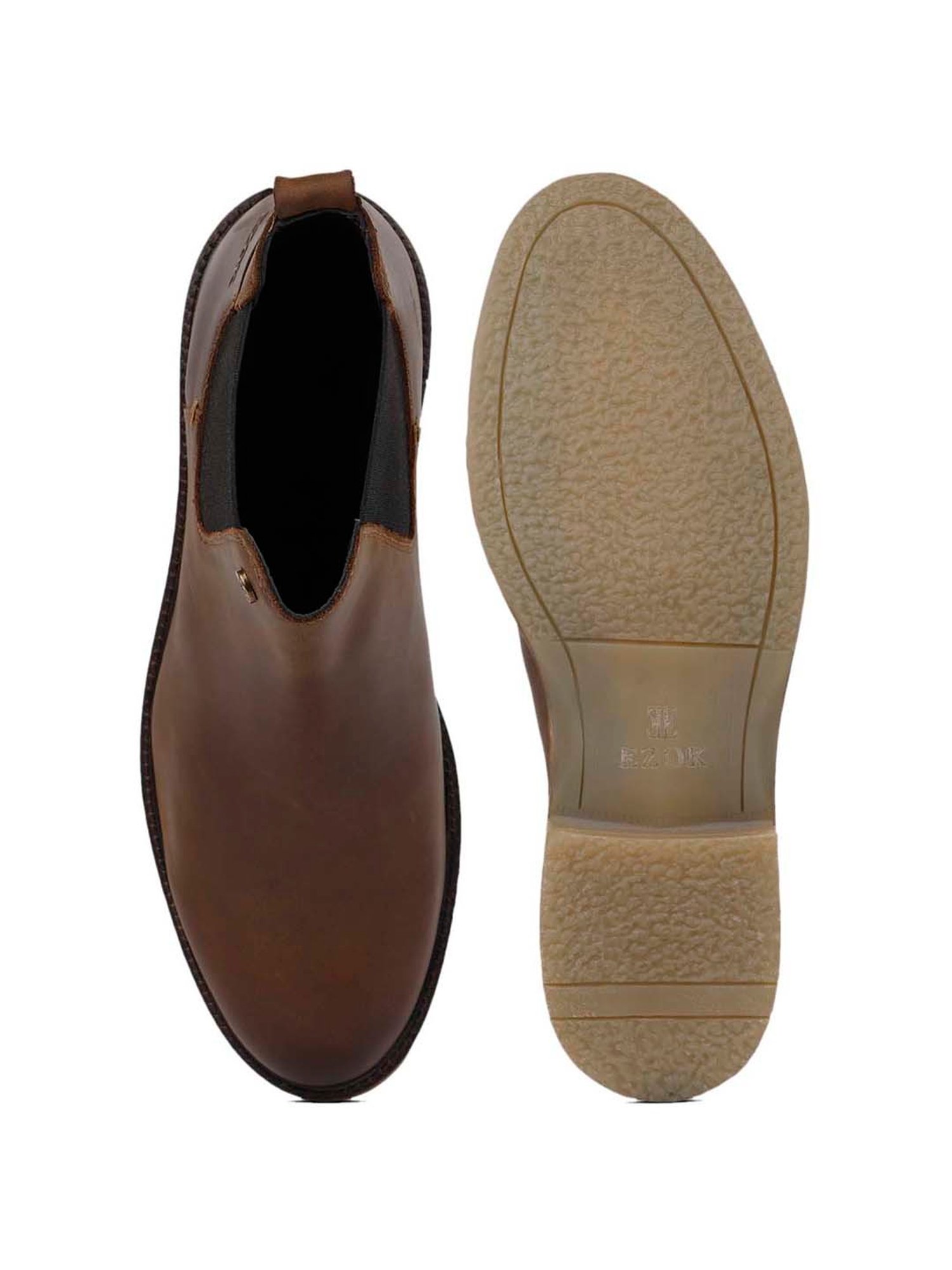 EZOK Men's Brown Chelsea Boots