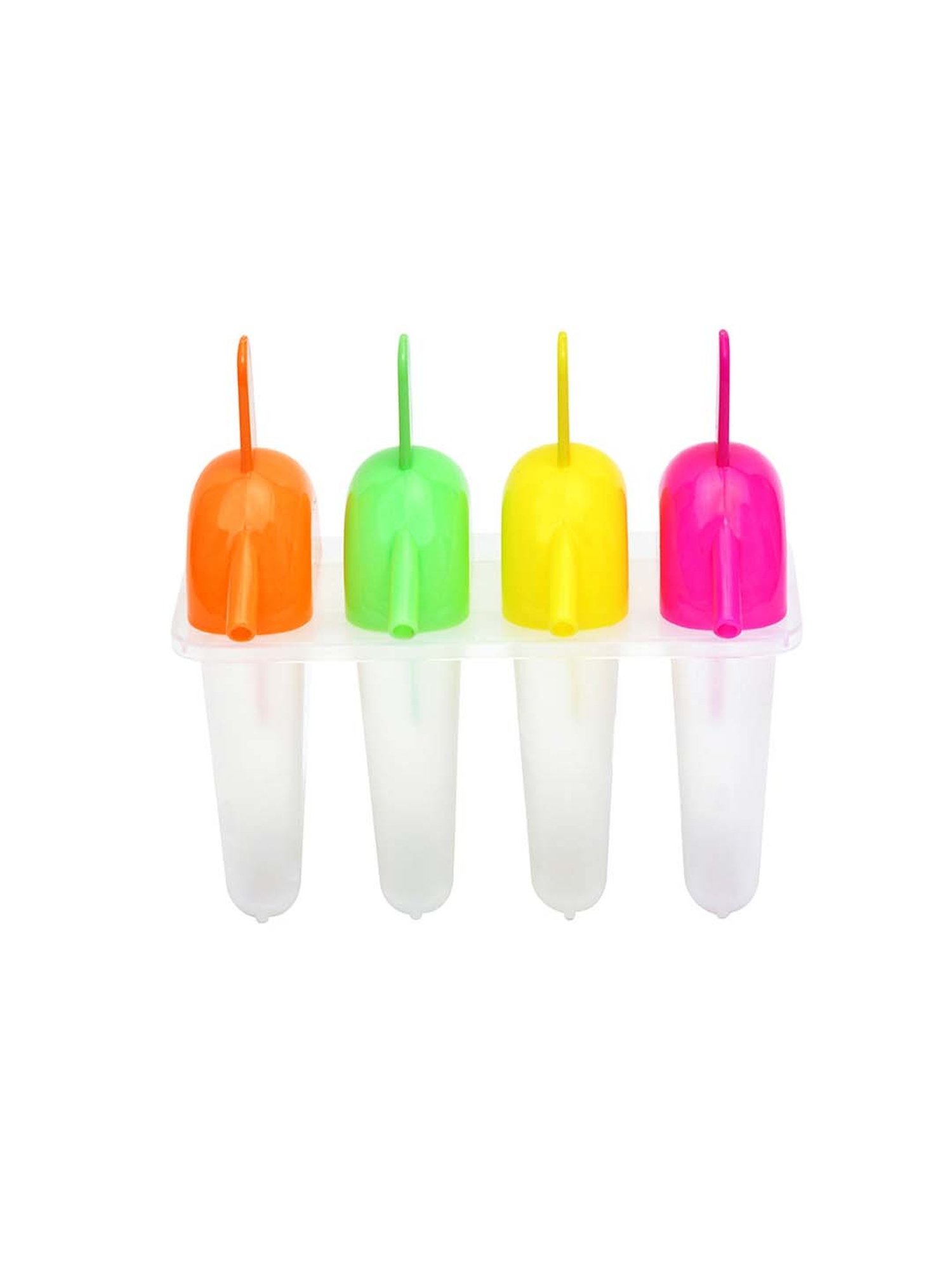 @Home Multicolor Polypropylene Reusable Ice Cream Moulds With Lid - Set of 4