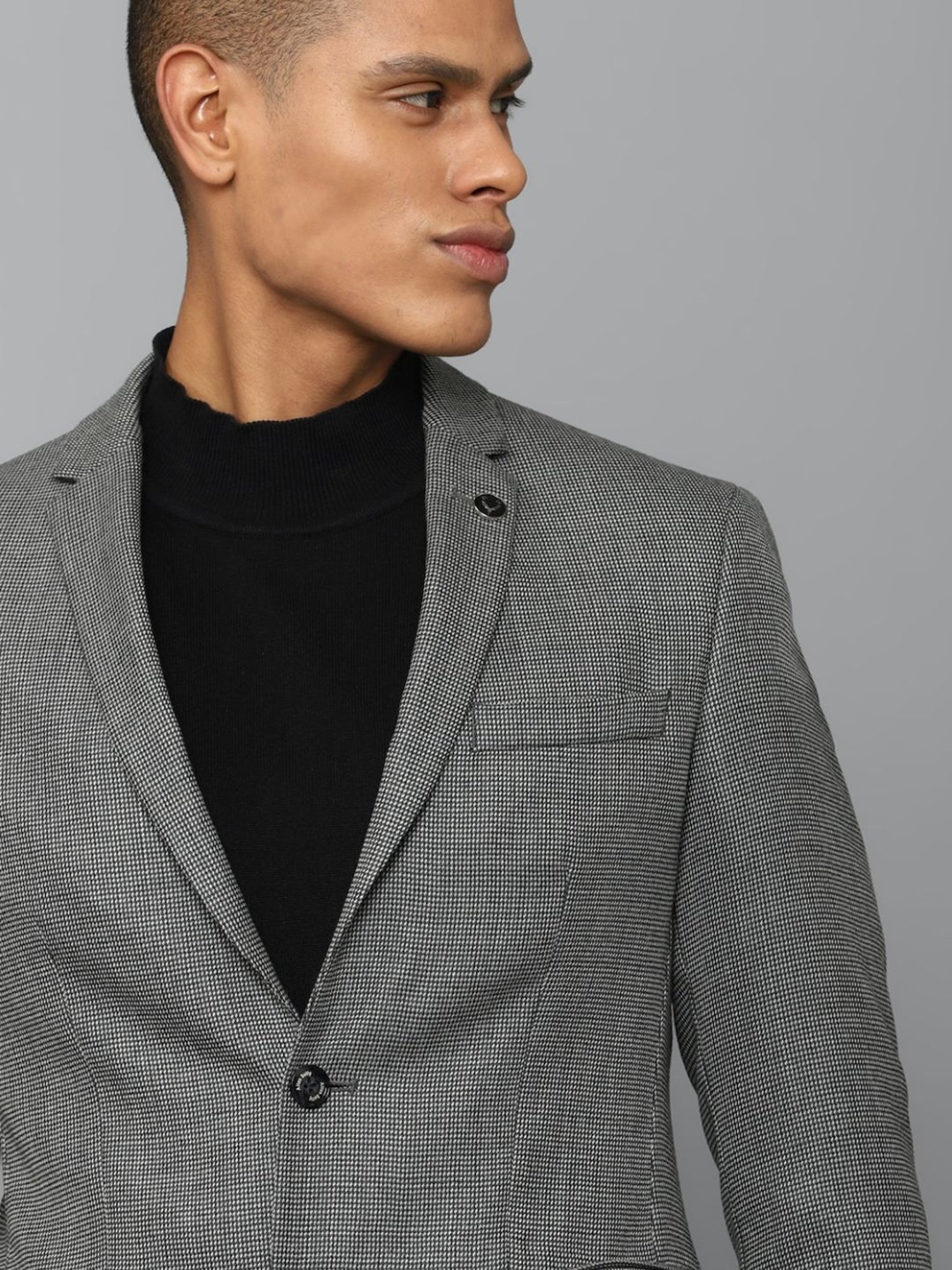 Louis Philippe Light Blue Regular Fit Blazer