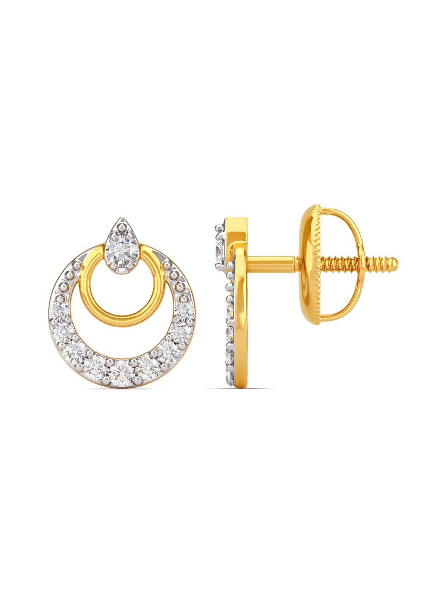 P.C. Chandra Jewellers 18 kt Gold & Diamond Earrings