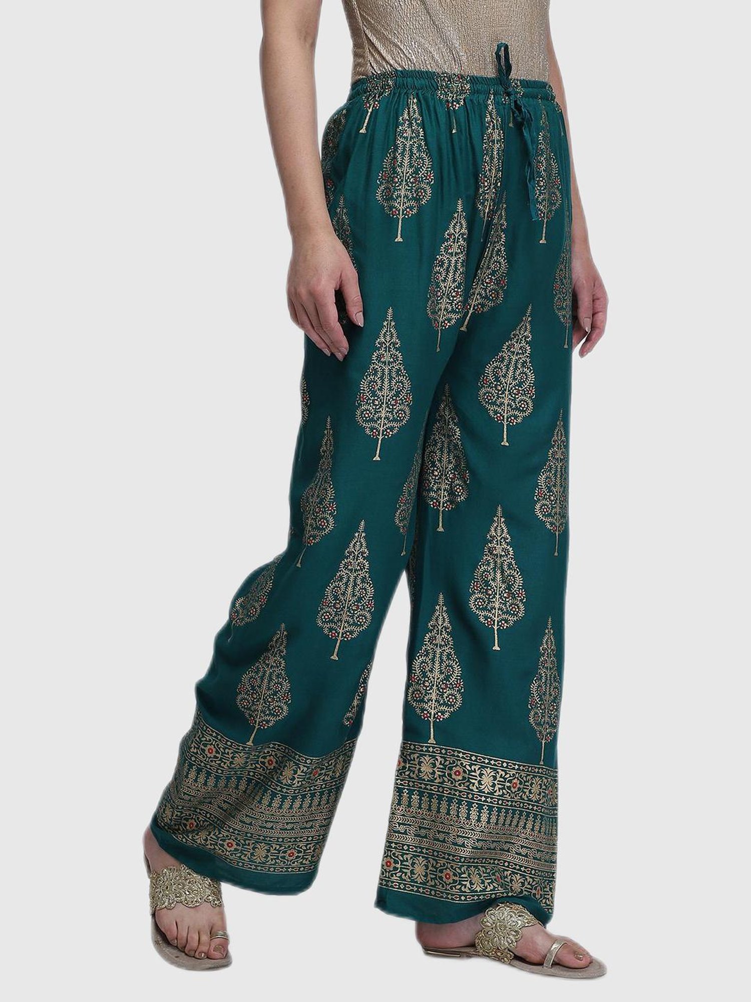 Aditi Wasan Green Printed Palazzos