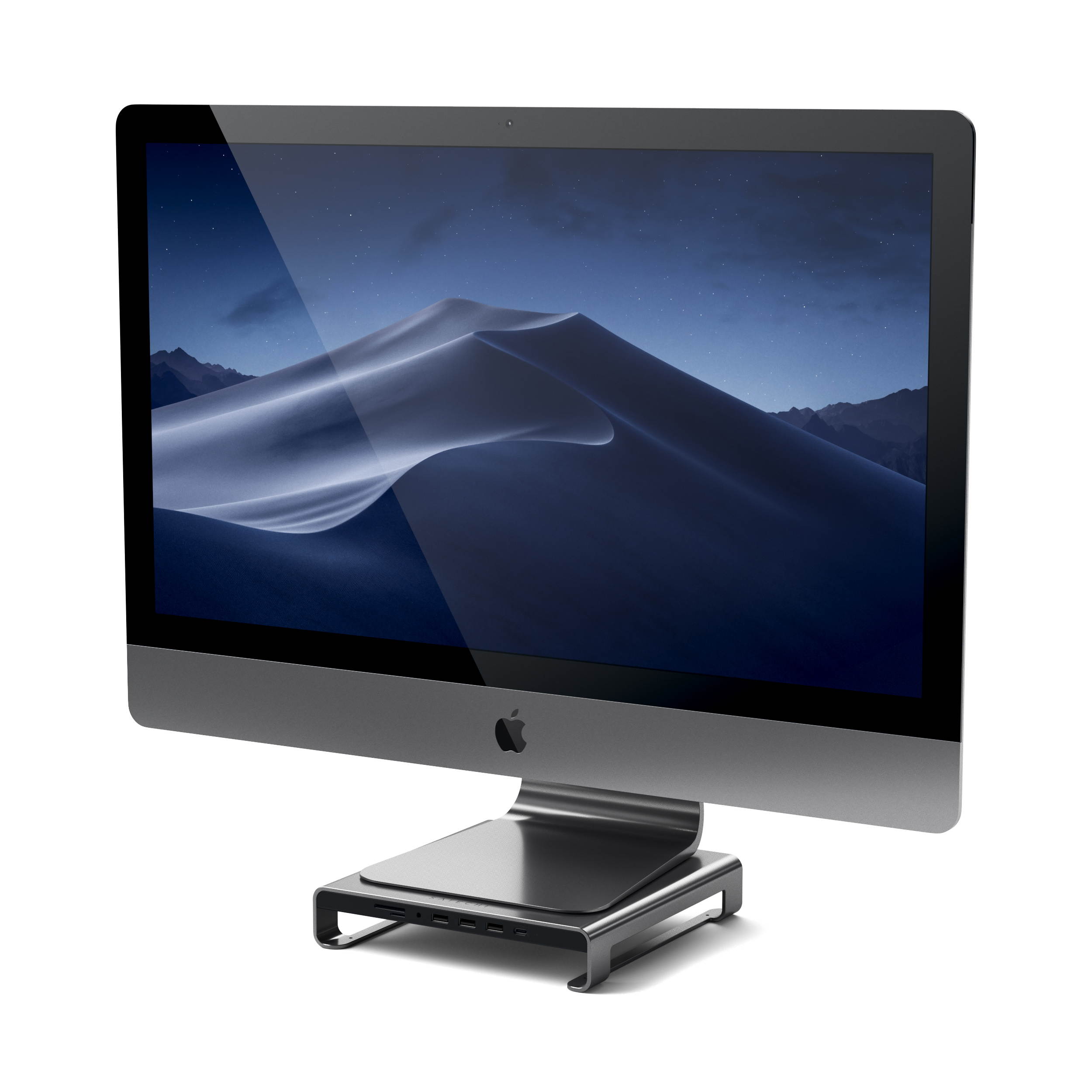 Satechi Type-C Aluminum Monitor Stand Hub with USB-C Data, USB 3.0, Micro/SD Card Slots & 3.5mm Headphone Jack - Compatible with iMac Pro, 2019/2017/2016 iMac (Silver)