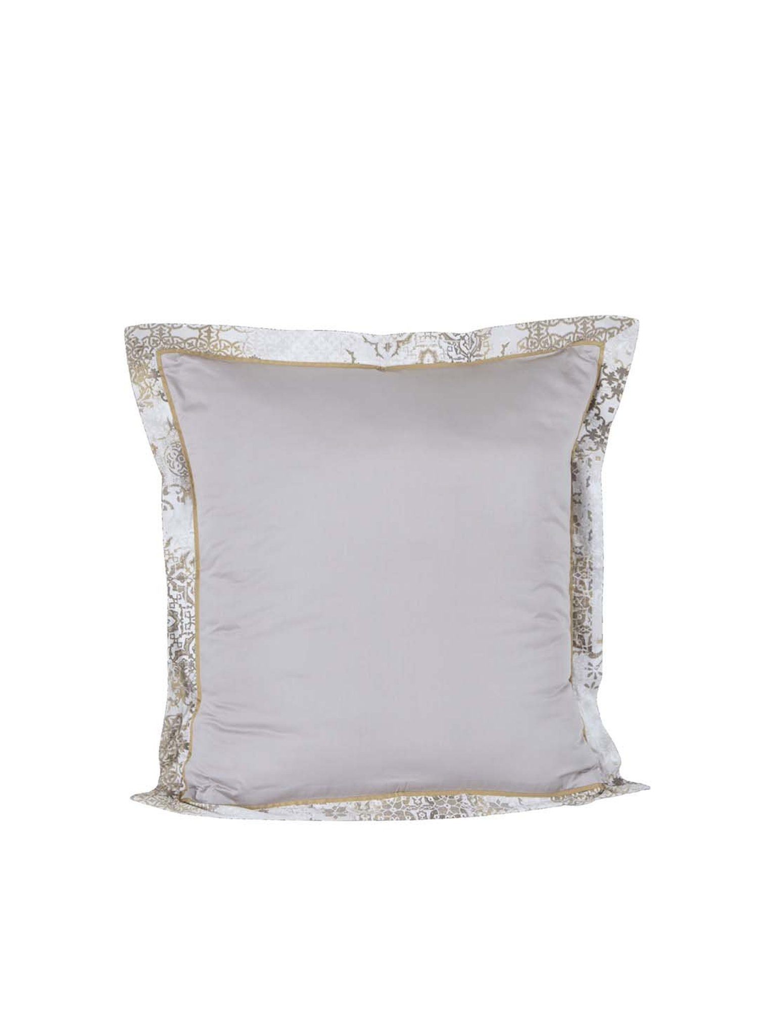 Stoa Paris White & Aqua Cotton 200 TC Pillow Cover - Set of 1