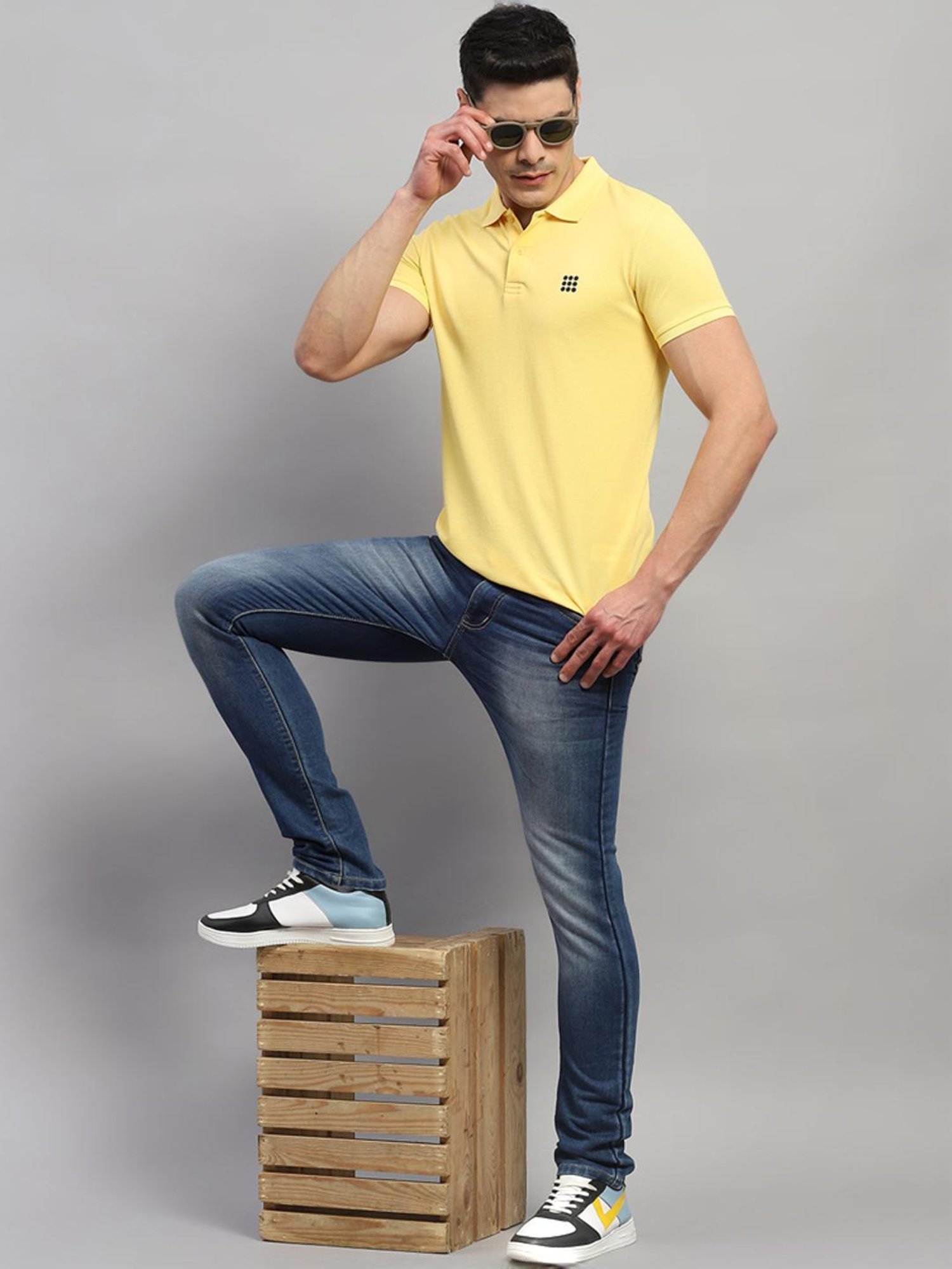 Rock.it Yellow Regular Fit Polo T-Shirt