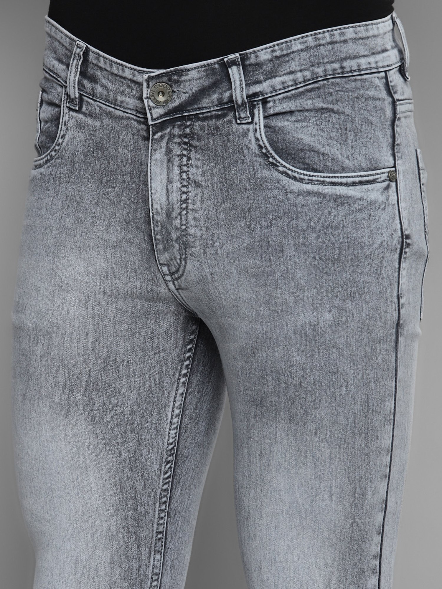 Allen cooper Grey Regular Fit Jeans