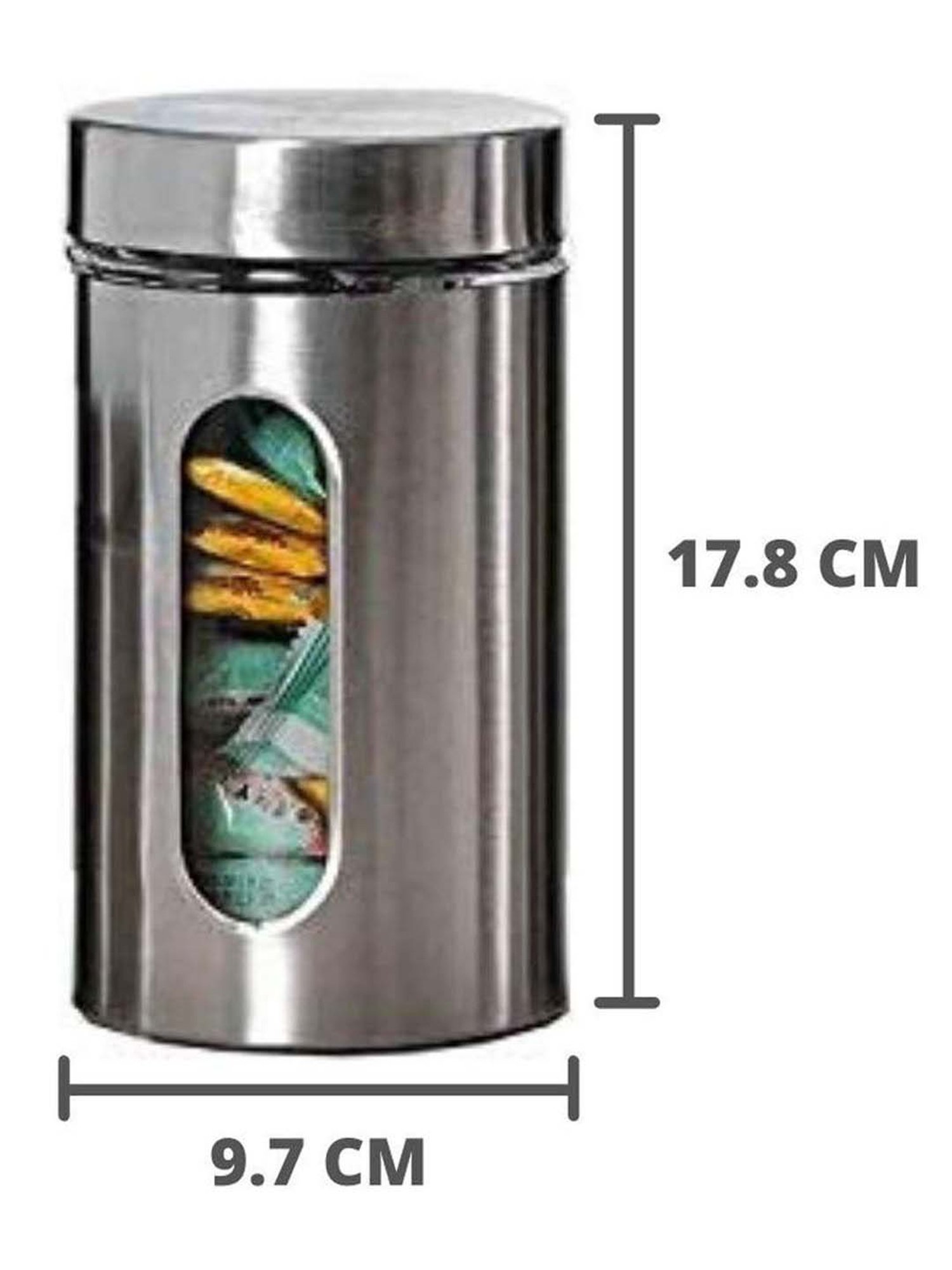 Femora Clear Glass & Steel Storage Jars (700 ml, 1000 ml & 1300 ml) - Set of 3