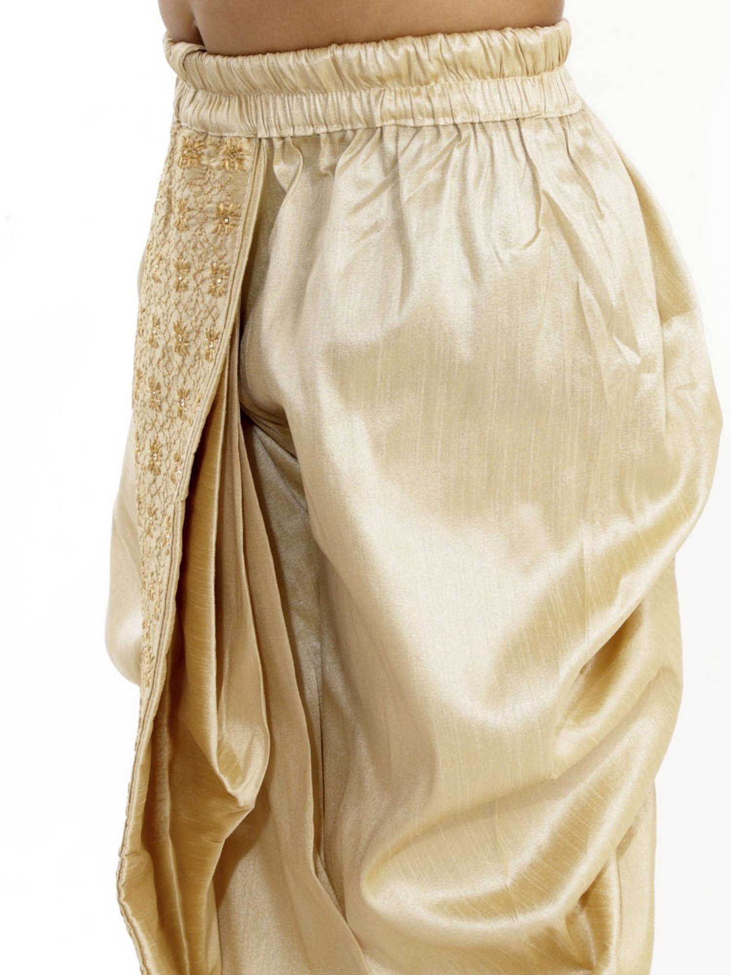 VASTRAMAY Kids Golden Embroidered Dhoti