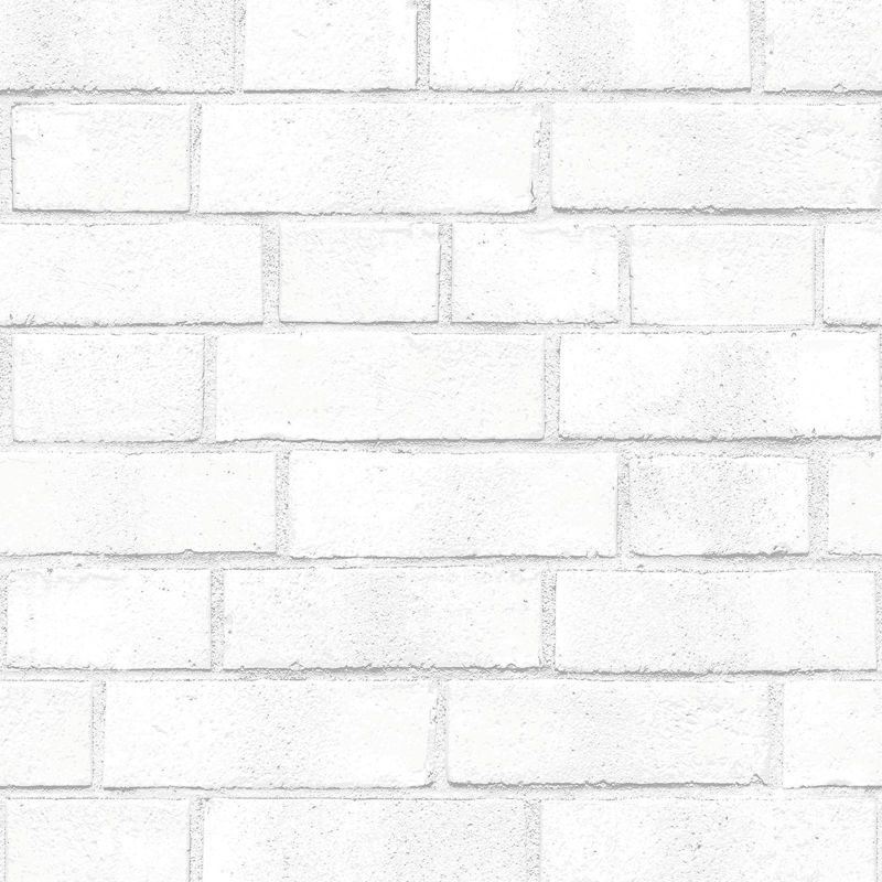 Tempaper Brick Self-Adhesive Removable Wallpaper White