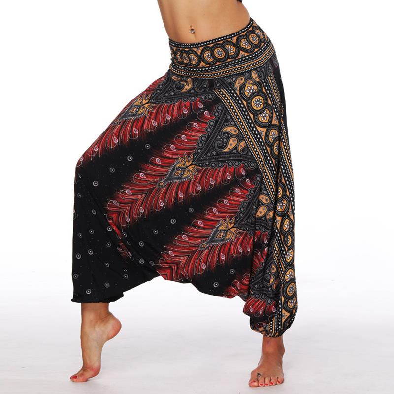 Women Yoga Pants Elastic Wide Leg Yoga Pants Casual Boho Harem Long Trousers for Yoga Dance Soft Modal for Indoor Home Sports