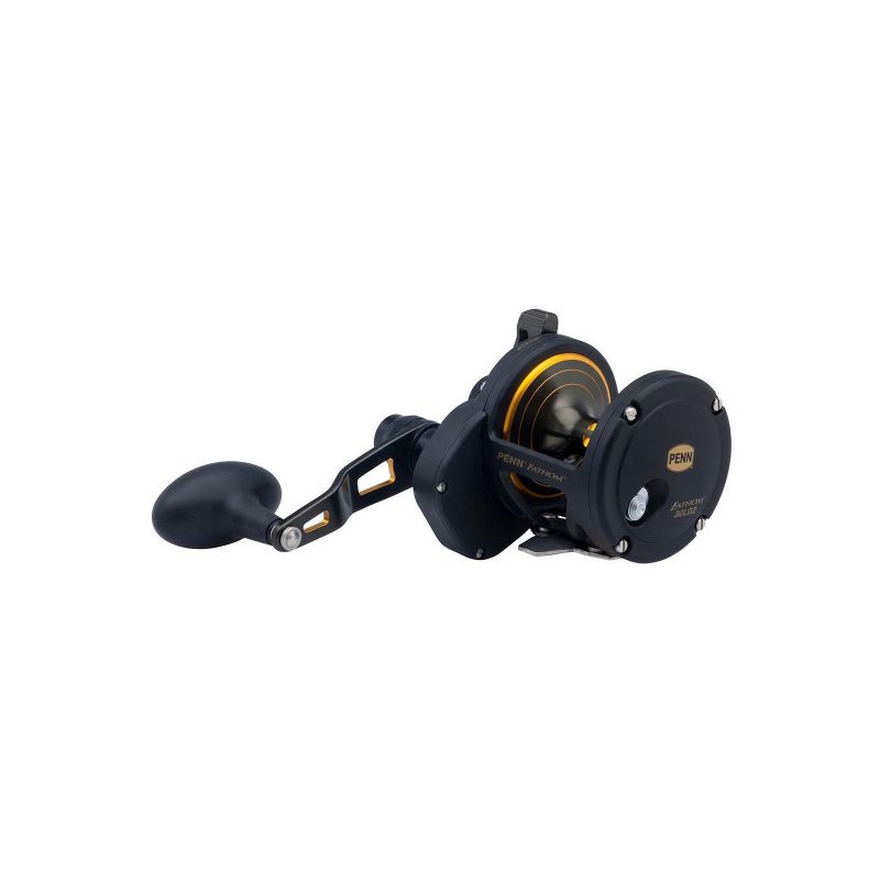Penn FTH30LD2 Fathom Lever Drag 2 Speed Right Handed Compact Fishing Reel w/ Full Metal Body & Side Plates, Stainless Steel Main & Pinion Gear, Black