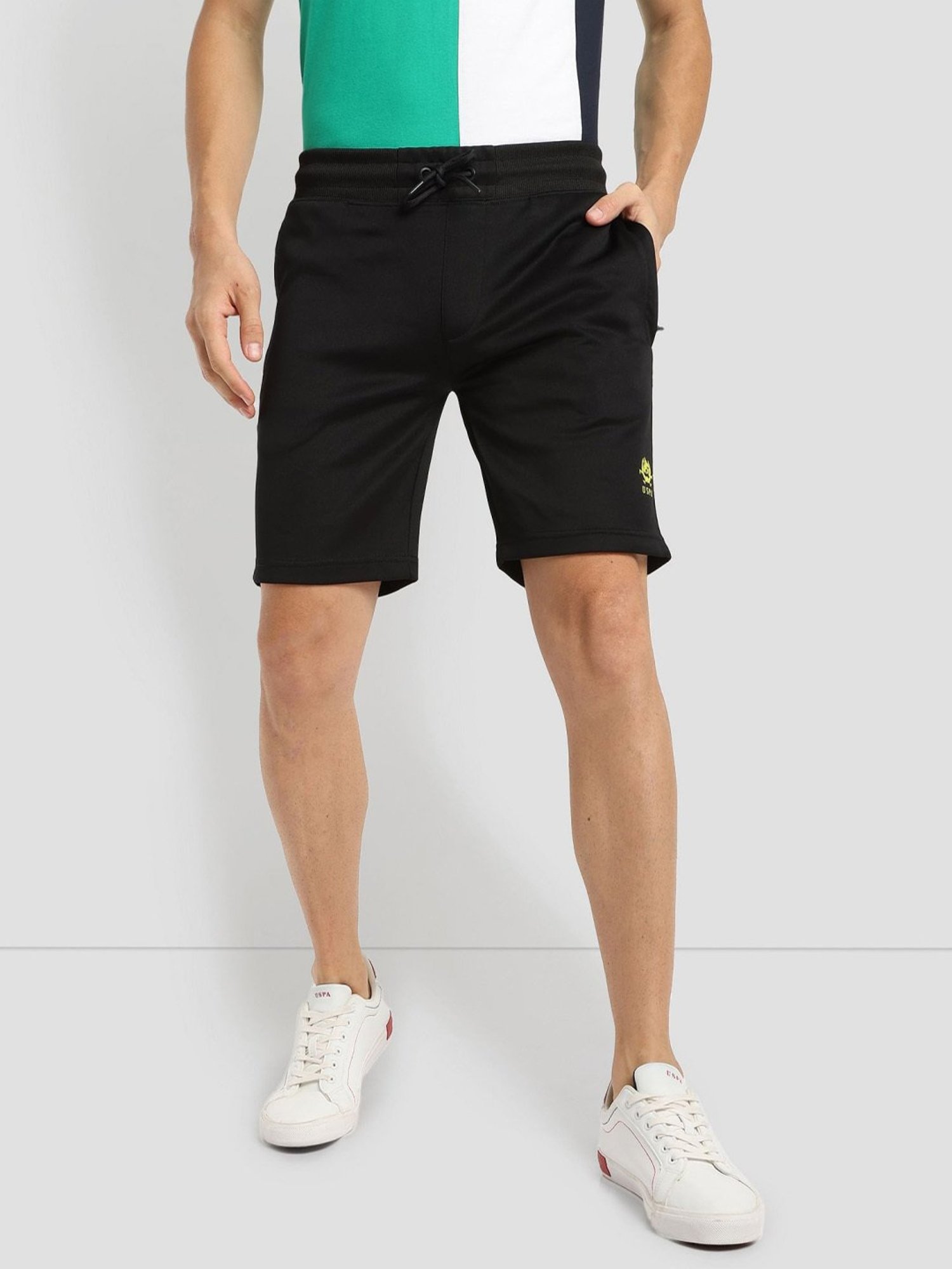 U.S. Polo Assn. Black Slim Fit Sports Shorts