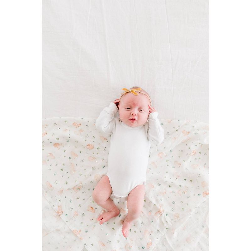 Loulou Lollipop Muslin Swaddle Blanket - Bunny Meadow