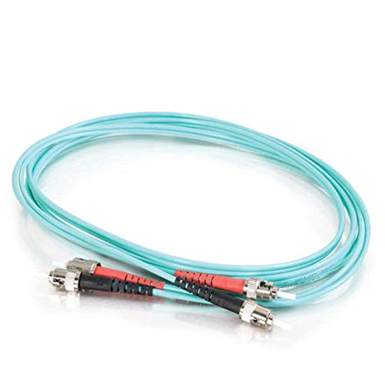 C2G/Cables to Go 21632 10 GB ST/ST Duplex 50/125 Multimode Fiber Patch Cable (3 Meters, Aqua)