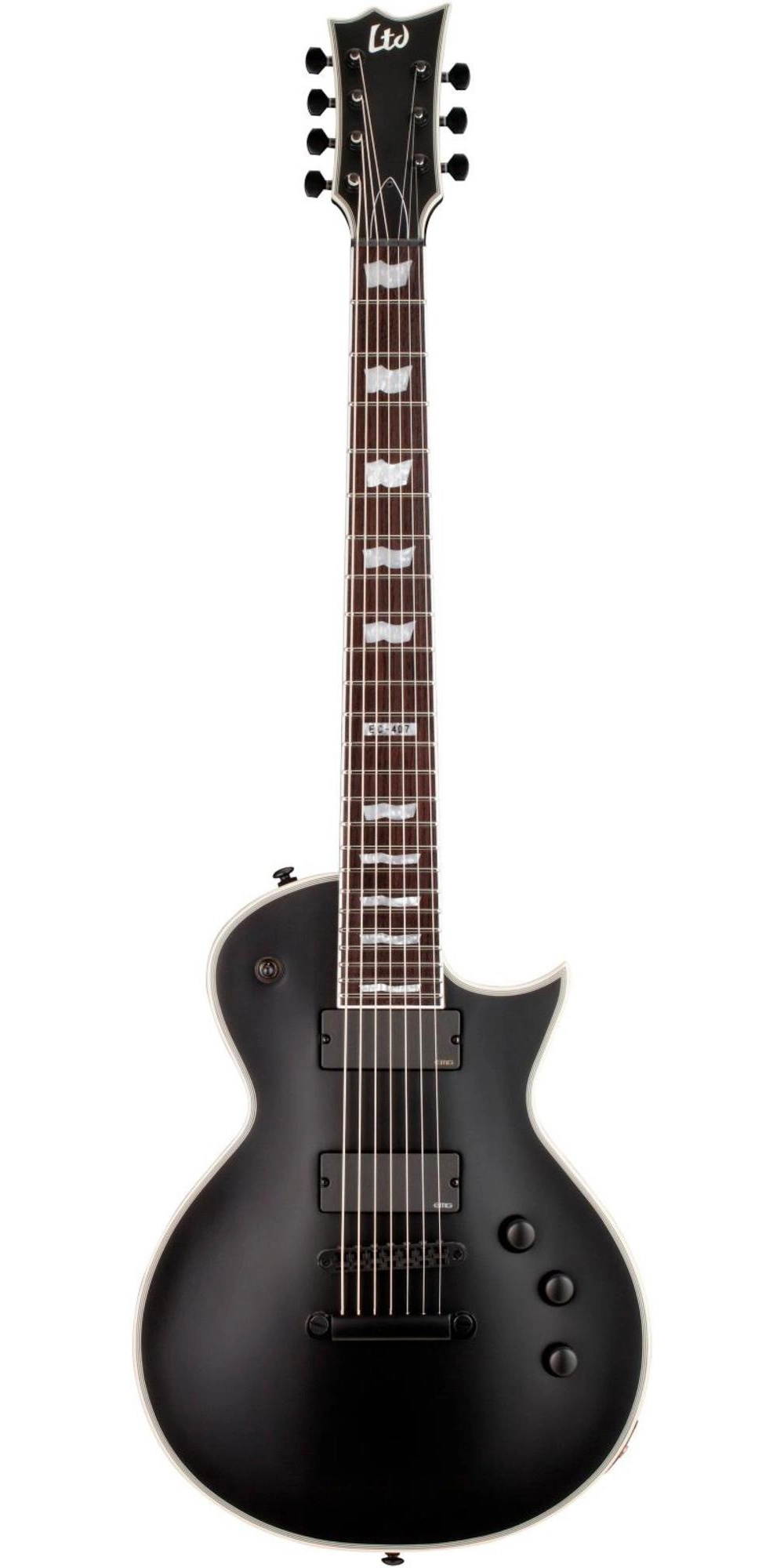 ESP LTD EC-407 7-String Electric Guitar (Black Satin)