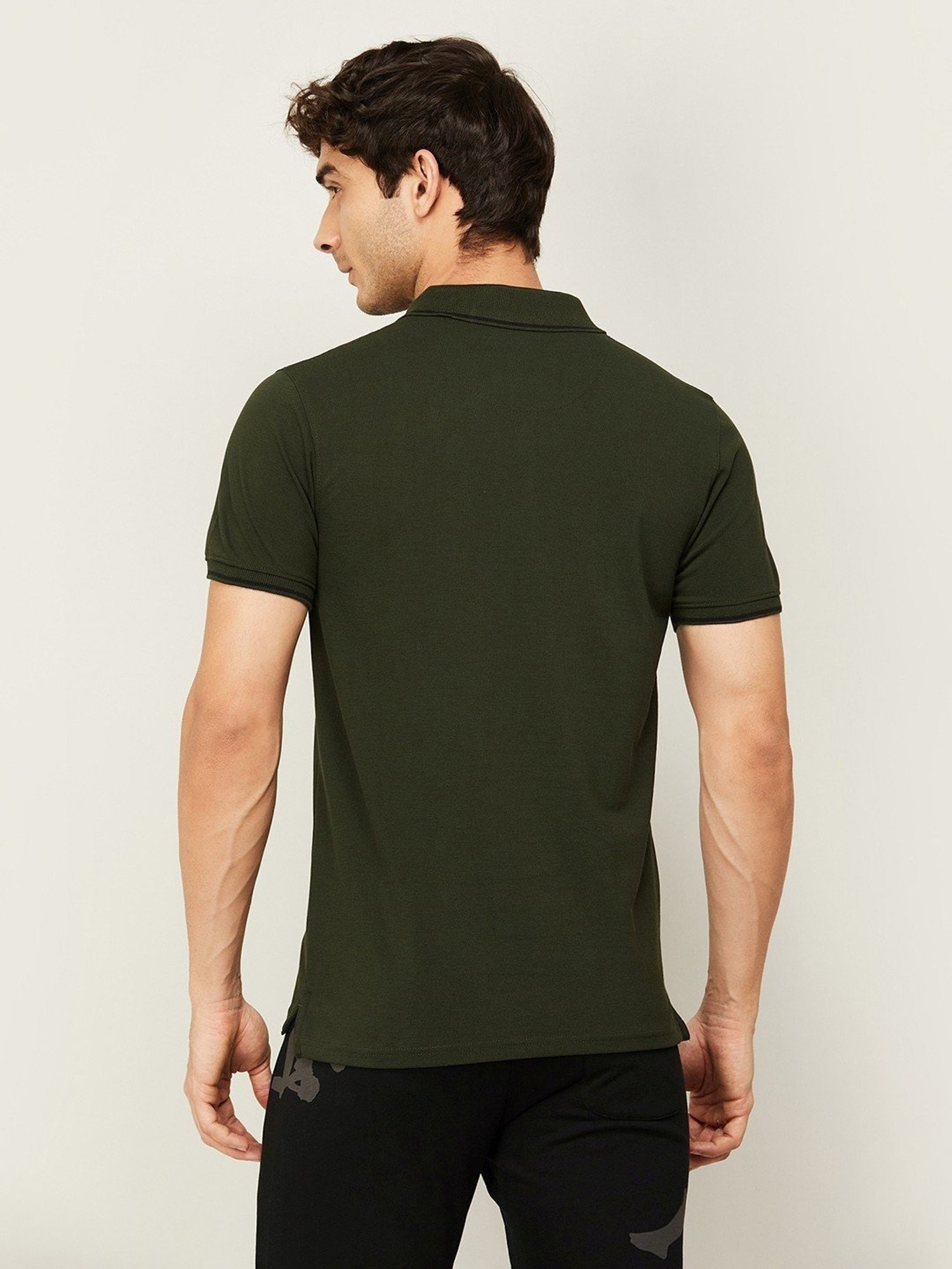 KAPPA Dark Olive Regular Fit Polo T-Shirt
