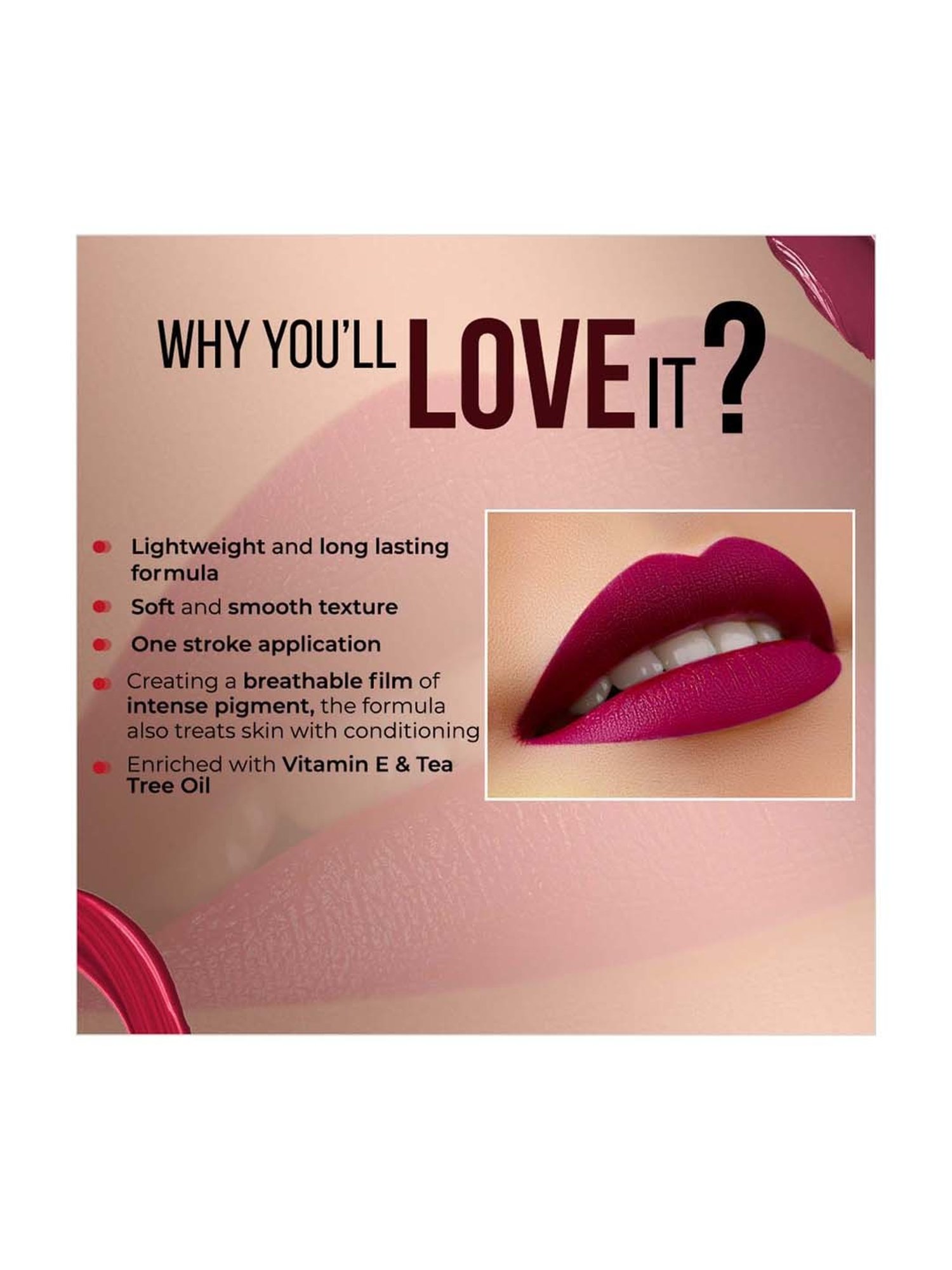 Colorbar Powerkiss Vegan Matte Lipcolor-Lust Magic-012 Pink - 5 ml