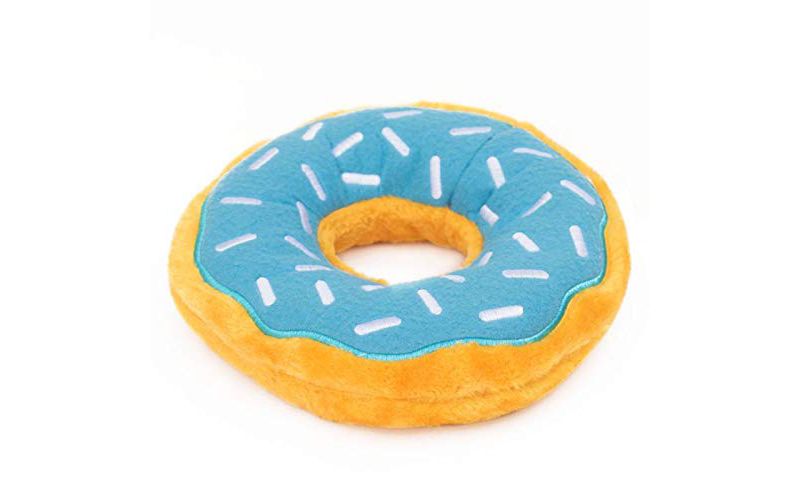 ZippyPaws - Jumbo Donutz Stuffed Squeaky Plush Dog Toy - Blueberry