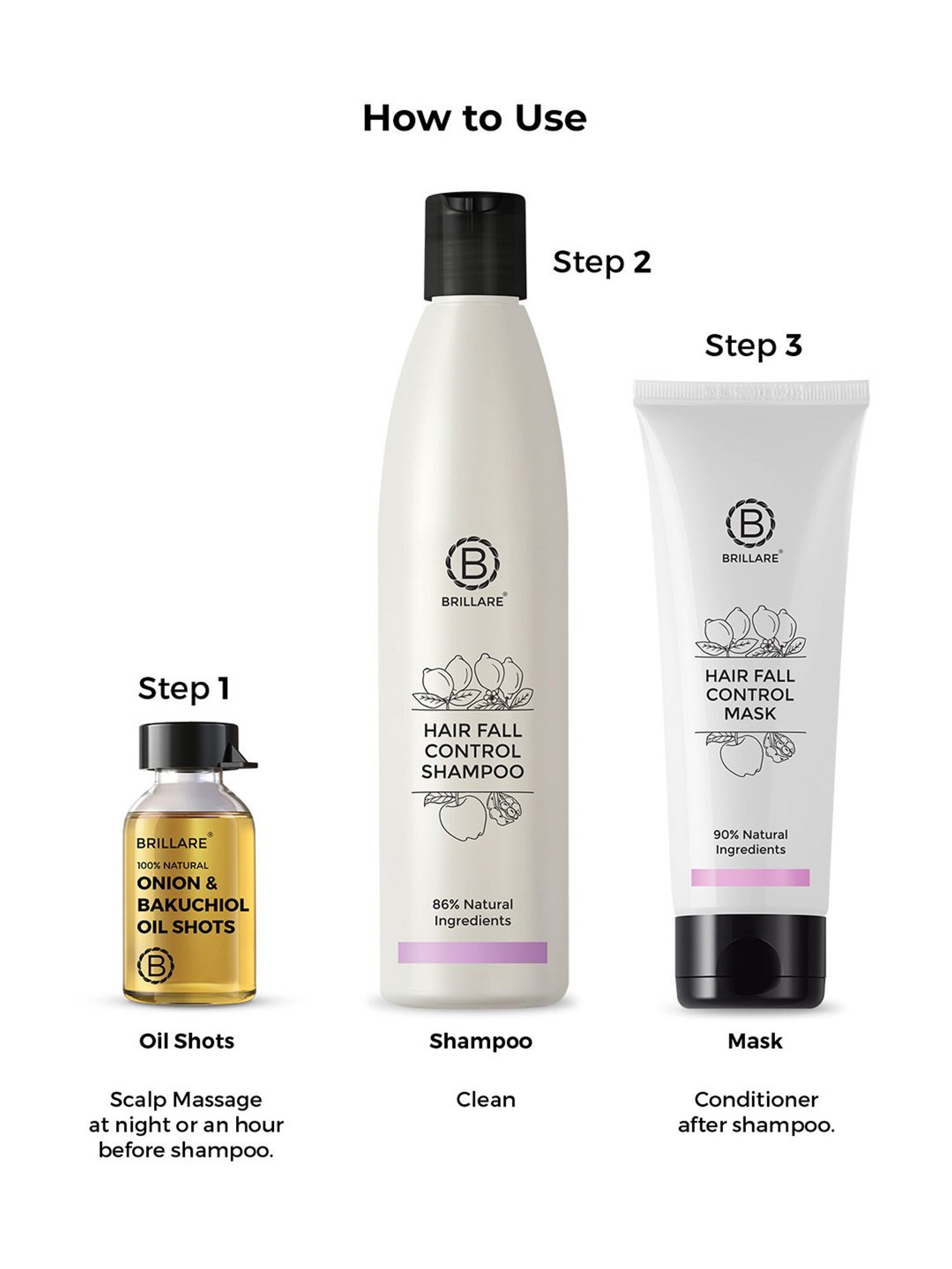 Brillare Hair Fall Control Treatment for Hair Fall Reduction Combo