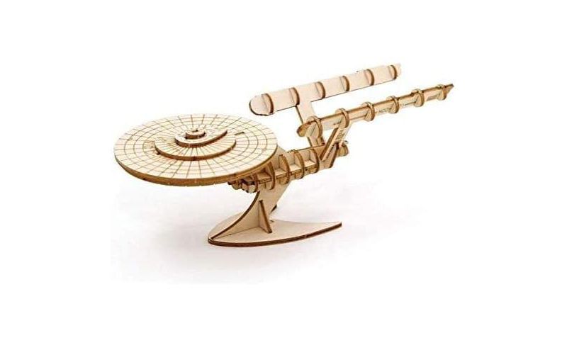Incredibuilds Star Trek Origin U.S.S. Enterprise Book & Wood Model Figure Kit