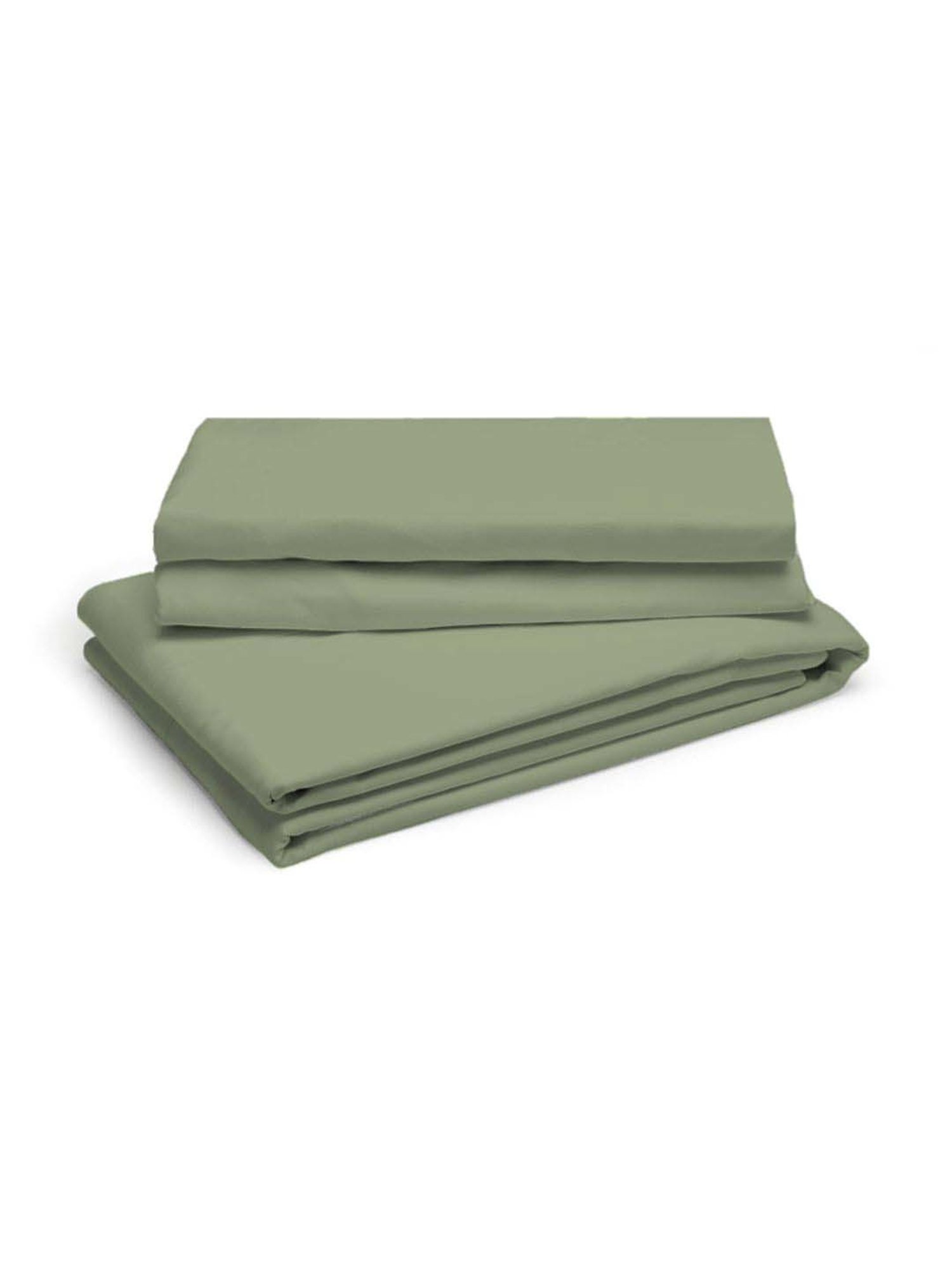 Boutique Living Pure Earth Green Cotton 300 TC King Size Bed Sheet with Pillow Cover