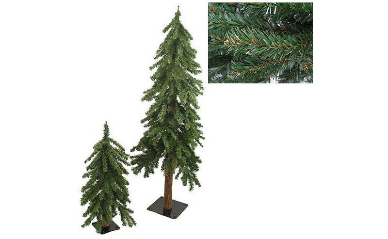 Darice Set of 2 Unlit Artificial Christmas Trees Downswept Woodland Alpine