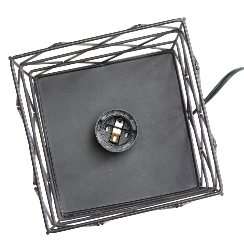 Metal Geometric Square Table Lamp Black - Simple Designs