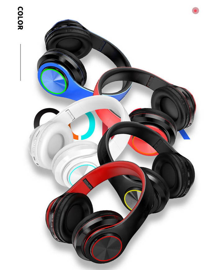 Wireless Bluetooth Headset, Folding Gaming Headphone with Built-In Noise Reduction Microphone, Support TF Card, HiFi Stereo Headset with 3.5MM Cable, For IOS/Android, Tablet, Computer, Laptop (Black)