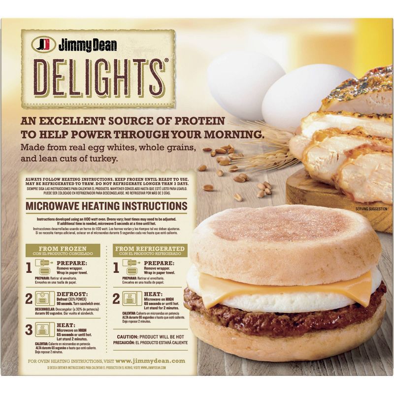 Jimmy Dean Delights Turkey Sausage, Egg Whites, & Cheese Frozen English Muffin - 4ct