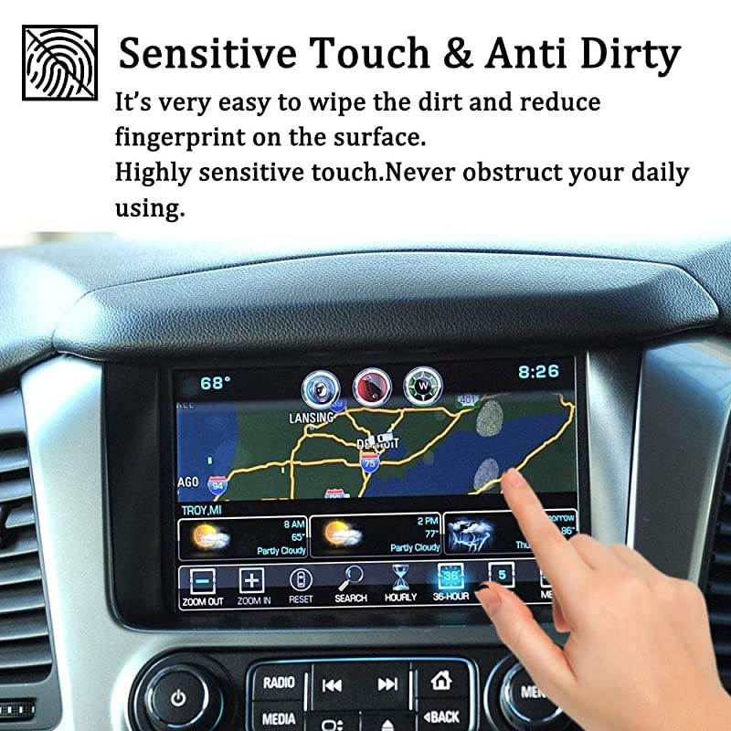 8 Inch Tempered Glass for Chevrolet Tahoe Suburban 2020 2019 2018 2017 2016 2015 Navigation Protector Film Cover for Chevy TAHOESUBURBAN MyLink Interior Center Touch Screen Cover Accessories