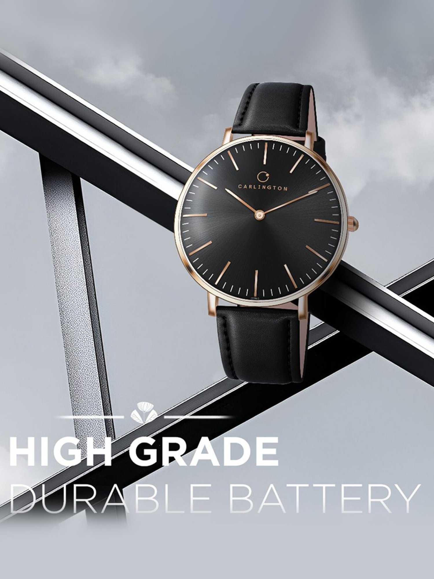 Carlington Iconic 2043 Black Analog Watch for Men