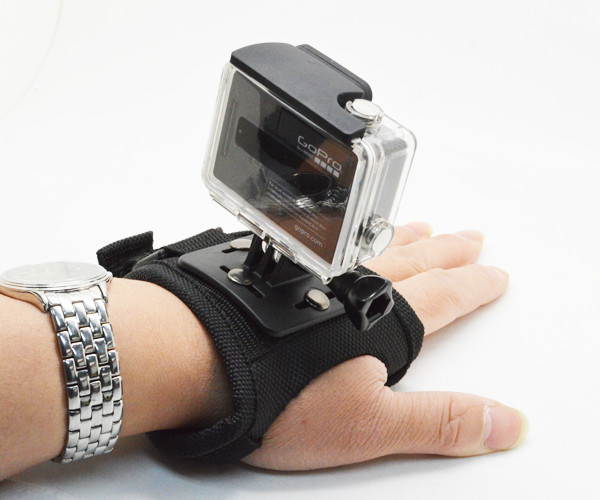 F09965 Glove Type Fixed Tripod Mount Wrist Band Holder Size S for GoPro Hero 3+/3/2/1