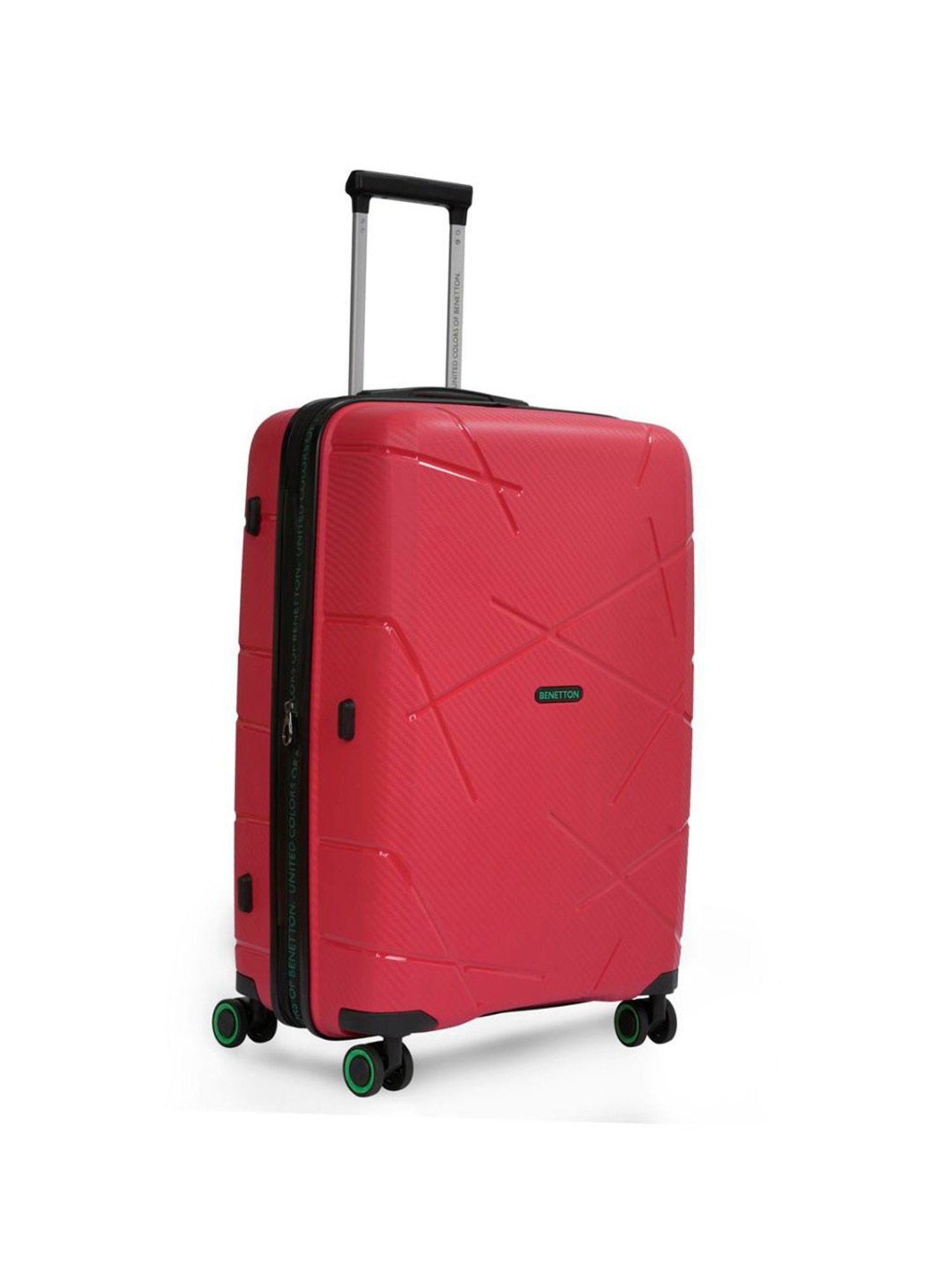 United Colors of Benetton Moonstone Red Textured Hard Large Trolley Bag - 78 Cm