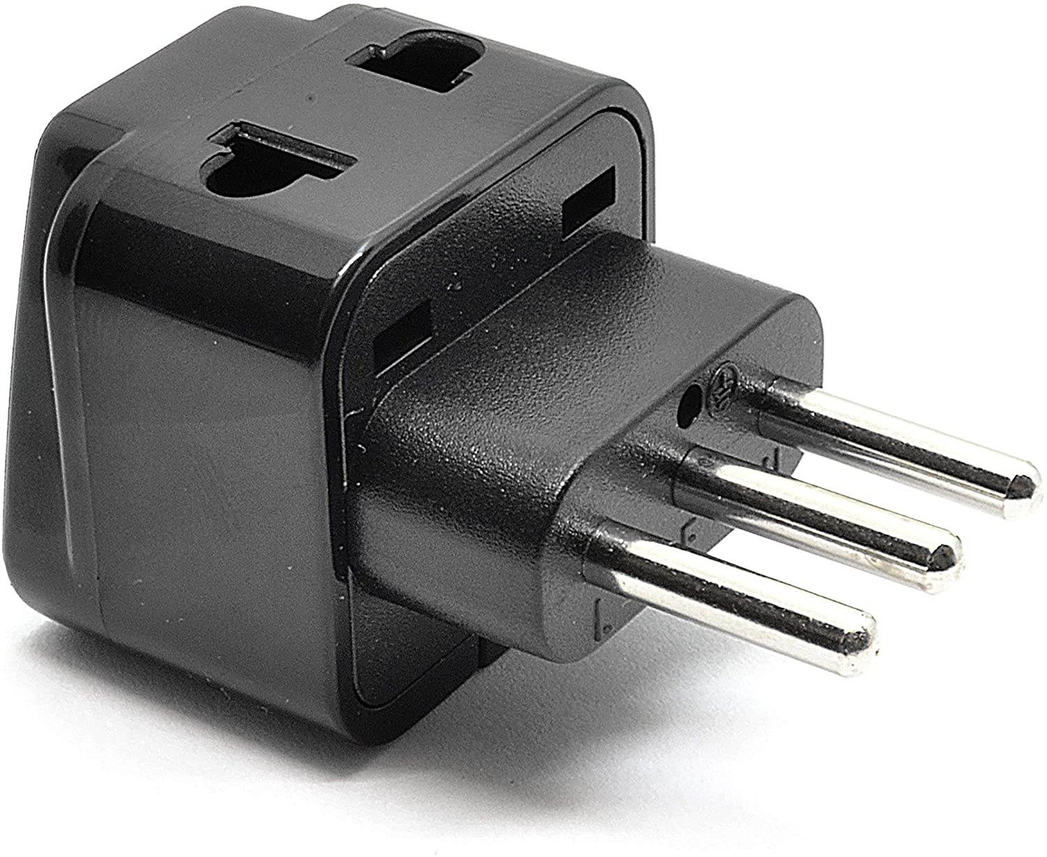 OREI 2 in 1 USA to Italy Adapter Plug (Type L) - 2 Pack, Black