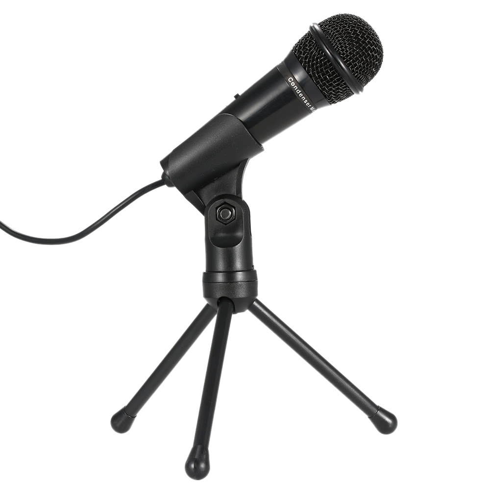 SF-910 Professional 3.5mm Condenser Microphone  Sound Studio Podcast w/ Stand For Skype Desktop PC Notebook