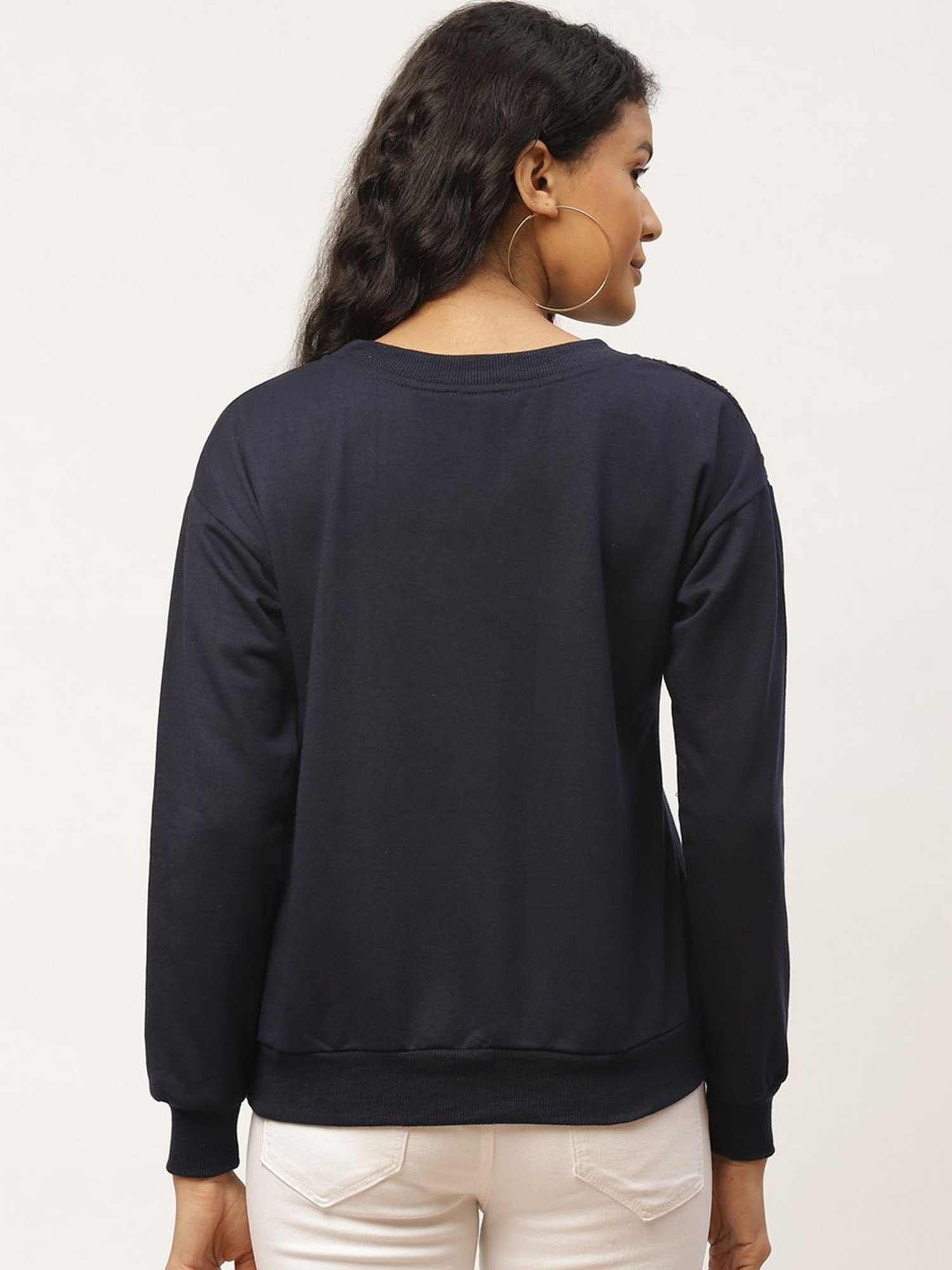 Belle Fille Navy Embellished Sweatshirt