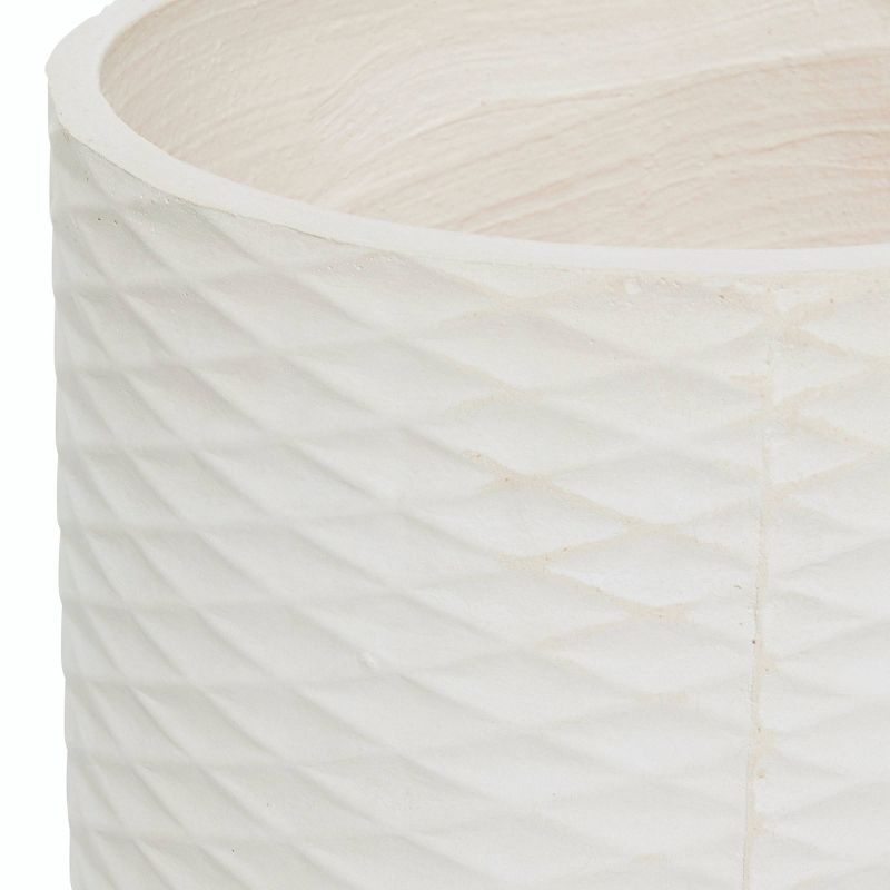 Set of 2 Textured Fiberclay Cylindrical Planters White - Olivia & May