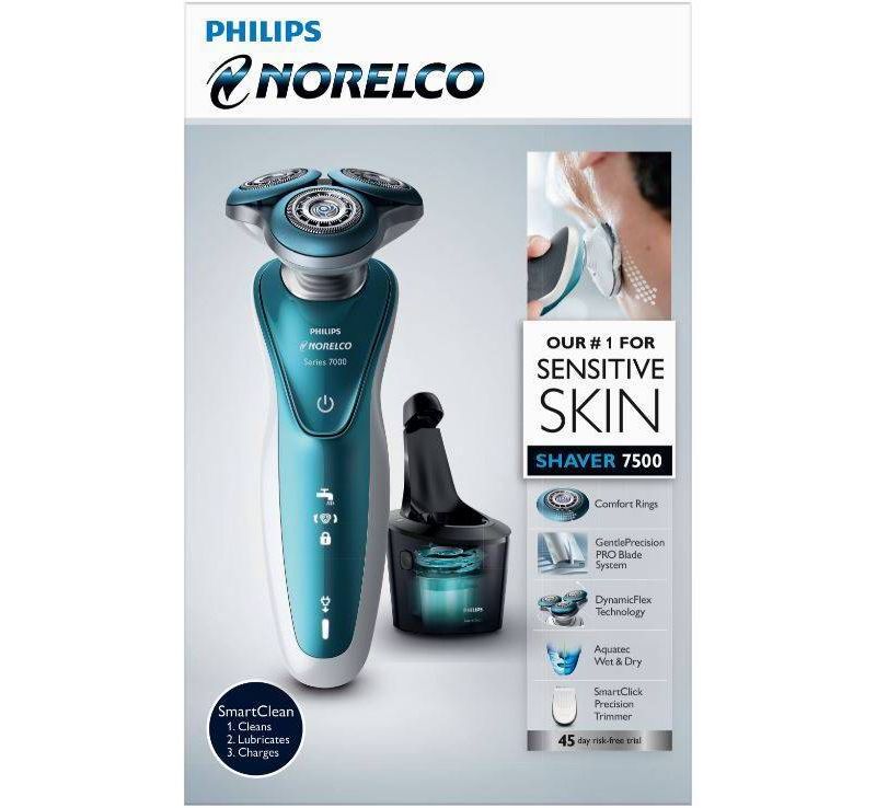 Philips Norelco 7500 for Sensitive Skin Wet & Dry Men's Rechargeable Electric Shaver - S7371/84