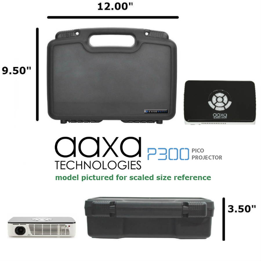 STURDY Portable Pico Projector Carrying Hard Case with Diced Foam fits AAXA P5 , P300 , P700 , P4X , IVATION , Philips , Brookstone Portable Projectors, Mini Tripod , Charger , and Small Accessories