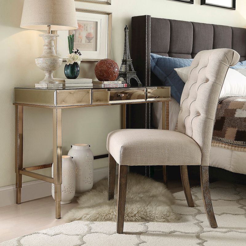 Whitney Mirrored Writing Desk Rose Gold - Inspire Q