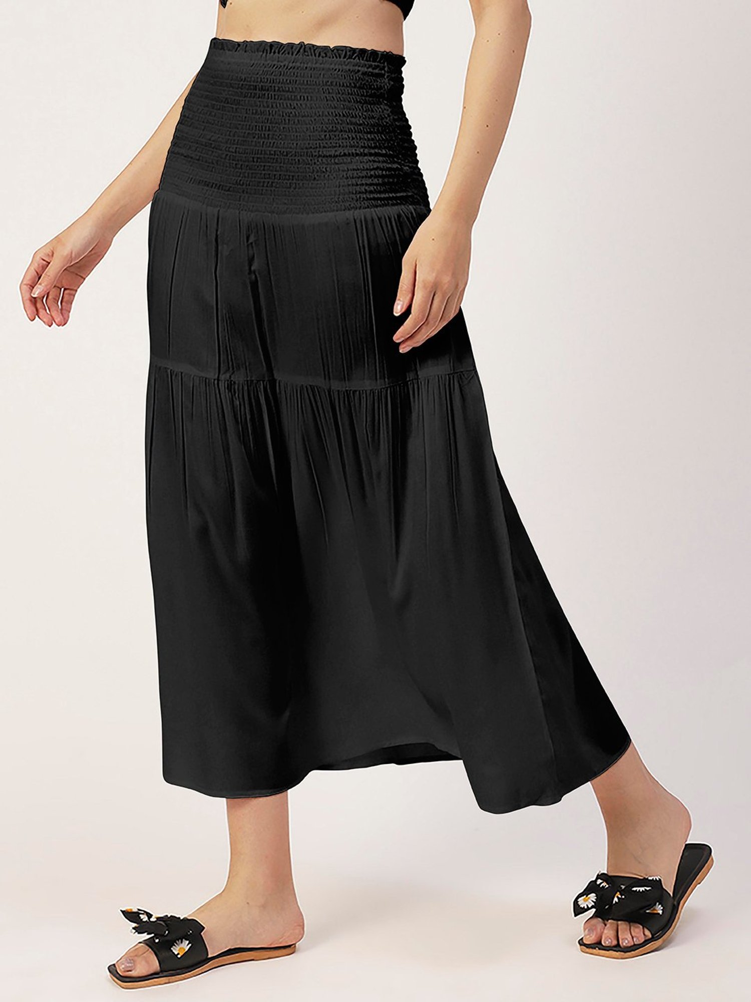 Moomaya Black Midi Skirt