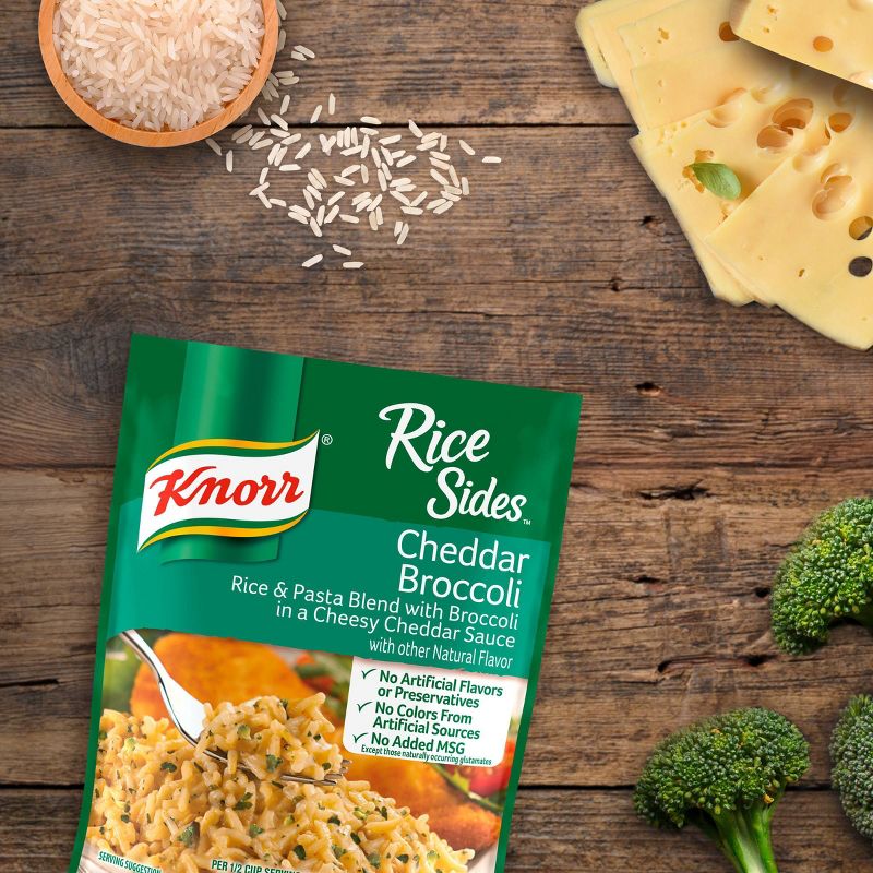 Knorr Rice Side Dish for rich, savoury flavor Cheddar Broccoli no artificial preservatives 5.7oz
